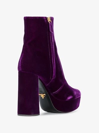 prada purple velvet boots